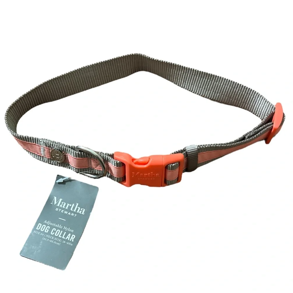 2 for $15 Martha Stewart Pet Accessories Adjustable Dog Collar NWT